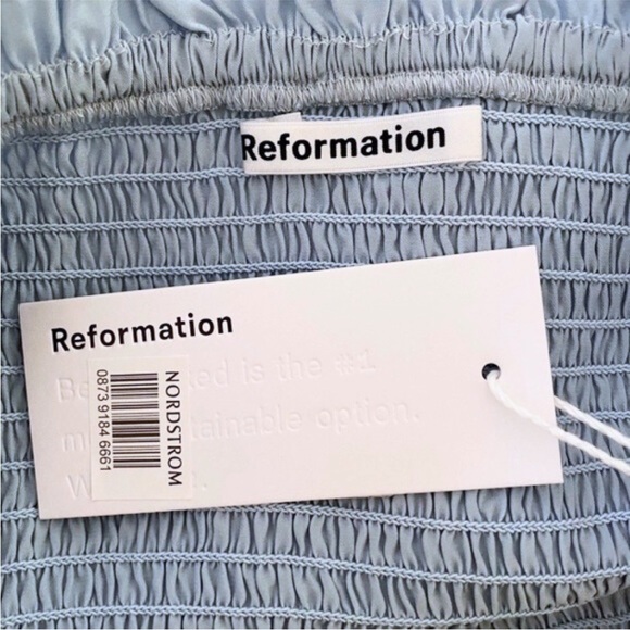 NEW Reformation Pina Silk Top Horizon Medium - Picture 6 of 13